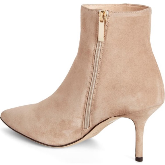 L’Agence Aimee Suede Stiletto Booties in Taupe Brown - Picture 2 of 10
